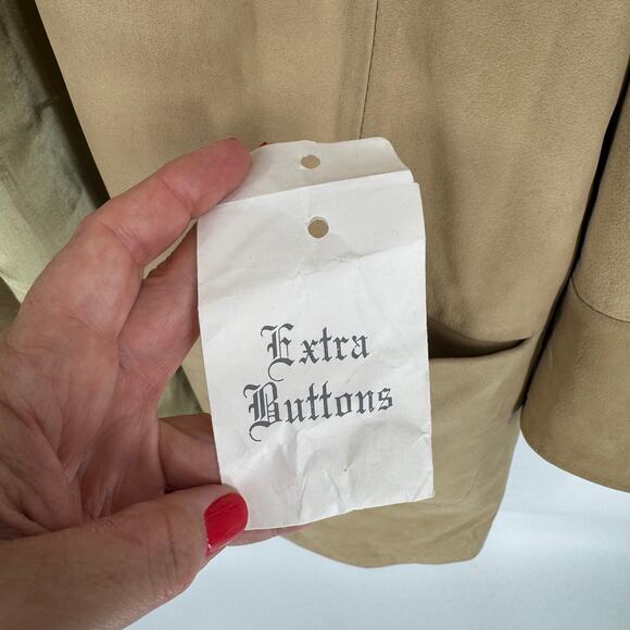 Elisabeth by Liz Claiborne Vintage Leather Long Coat Jacket 100% Leather Size 24 - Picture 6 of 8